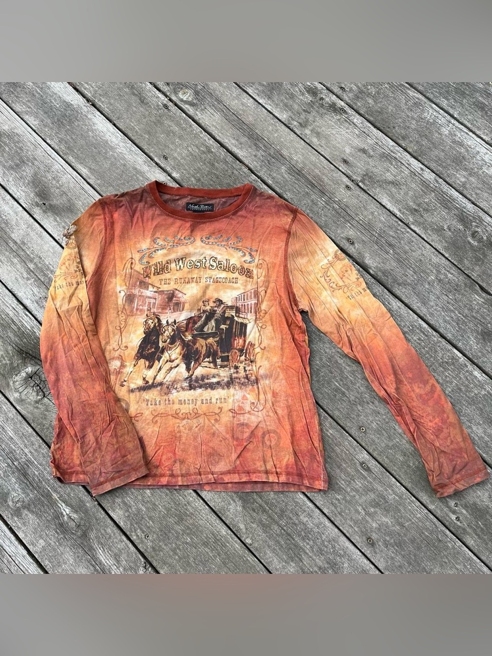 North River Outfitters Wild West saloon art nouveau print t-shirt